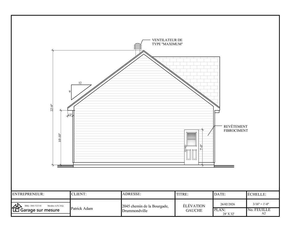 Plan de garage sur mesure
